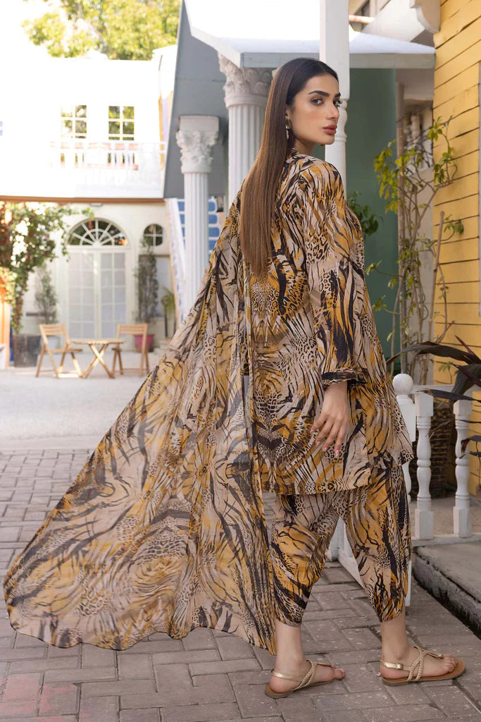 Unstitched 3 Piece Digital Printed Lawn Suit with Printed Lawn Dupatta