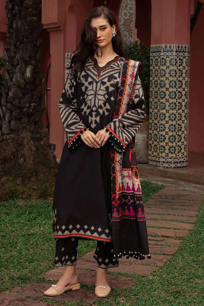 Unstitched 3 Piece Digital Printed Khaddar Suit With Digital Printed Khaddar Dupatta