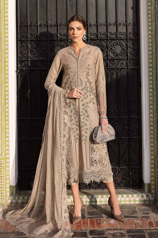 Unstitched 3 Piece Fully Embroidered Lawn Suit With Embroidered Organza Dupatta