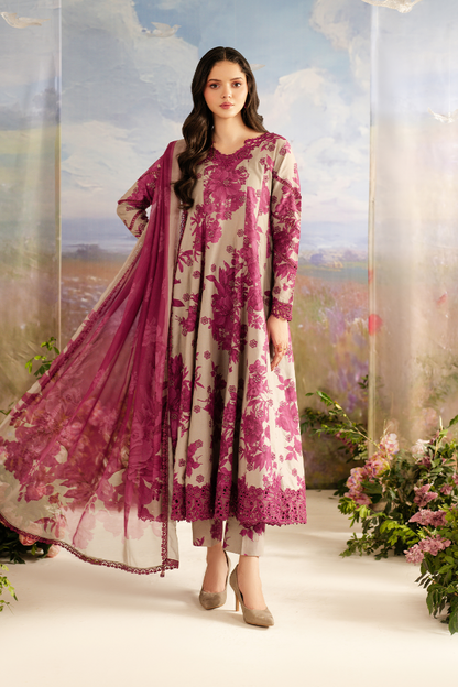 Unstitched 3 Piece Digital Printed Khaddar Suit With Digital Printed Khaddar Dupatta
