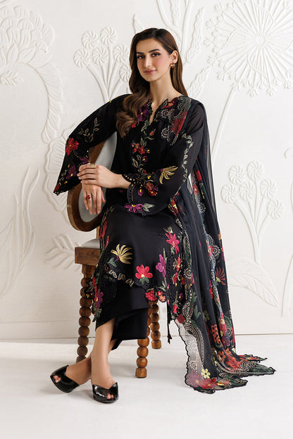 IZ 2955 - 3 Piece Unstitched Embroidered Dhanak Fabric With Printed Shawl