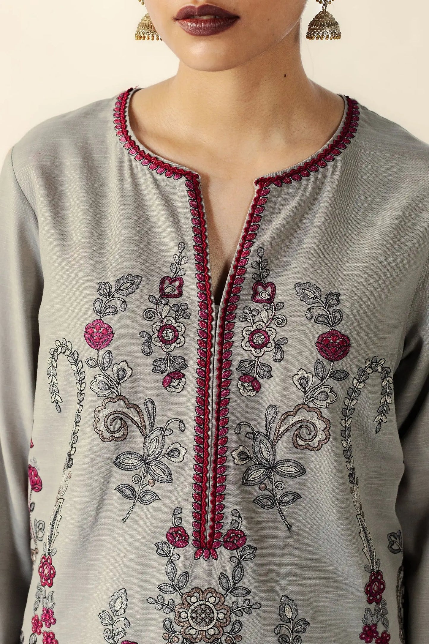 Unstitched 3 Piece Fully Embroidered Dhanak Suit with Embroidered Dhanak Shawl