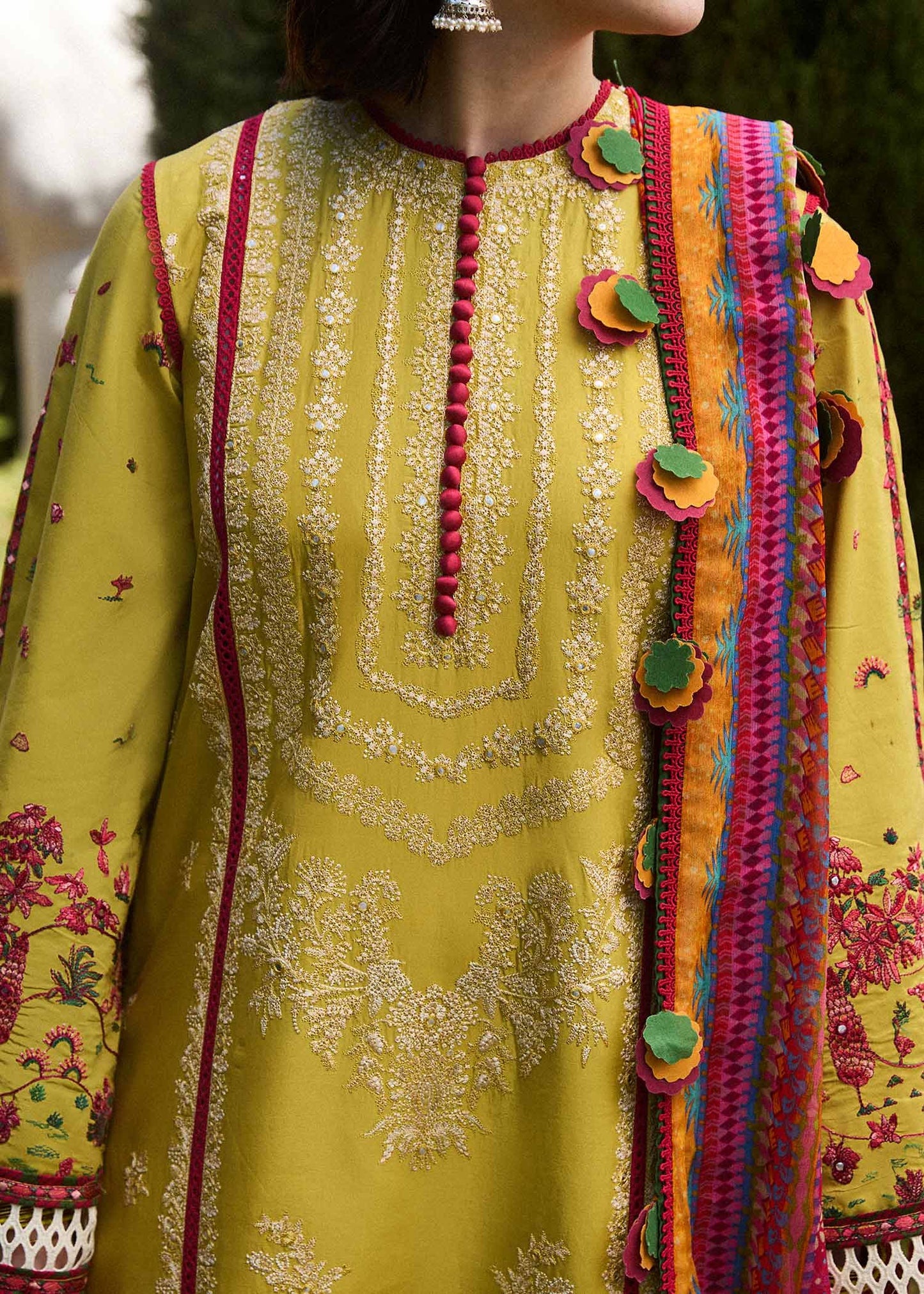 Unstitched 3 Piece Fully Embroidered Dhanak Suit with Printed Woolen Shawl