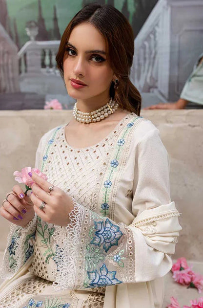Unstitched 3 Piece Fully Embroidered Lawn Dress With Embroidered Lawn Dupatta