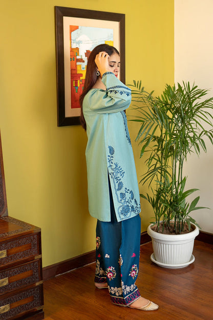 Unstitched 2 Piece Embroidered Dhanak Fabric