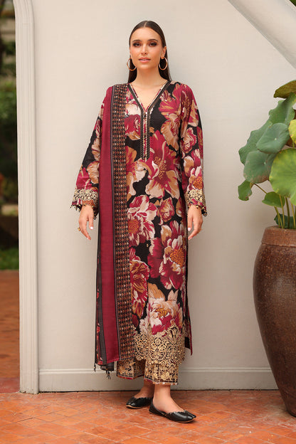 Unstitched 3 Piece Digital Printed Khaddar Suit With Printed Khaddar Dupatta