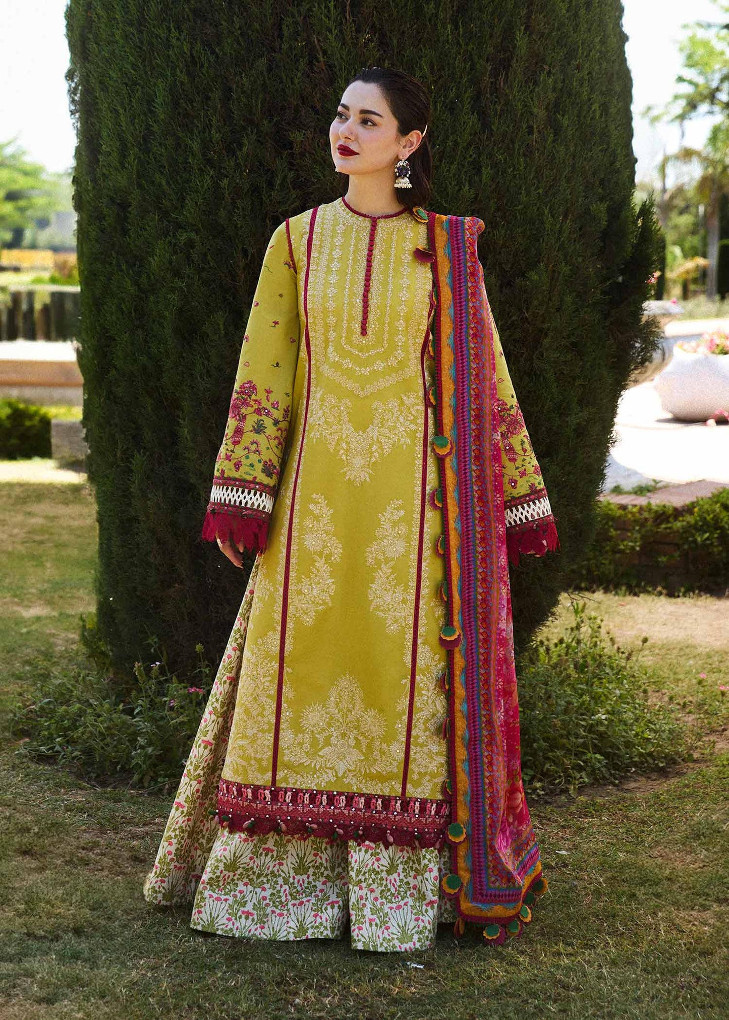 Unstitched 3 Piece Fully Embroidered Dhanak Suit with Printed Woolen Shawl