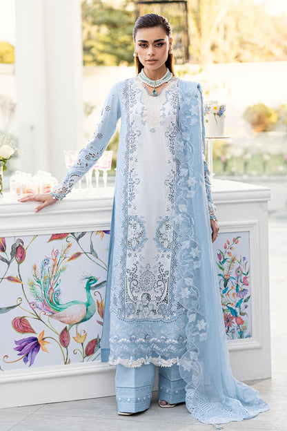 Unstitched 3 Piece Fully Embroidered Lawn Suit With Embroidered Shiffon Dupatta