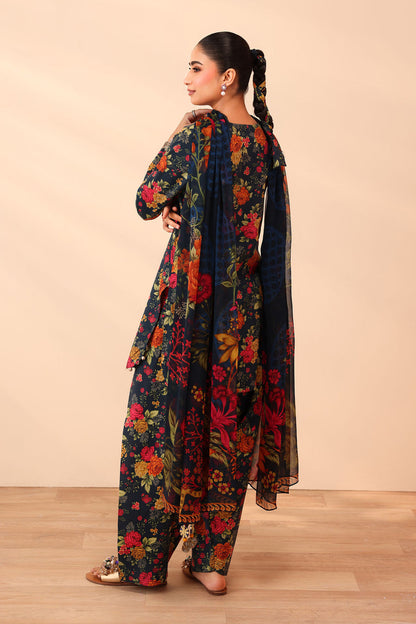 Unstitched 3 Piece Digital Printed Khaddar Suit With Printed Khaddar Dupatta
