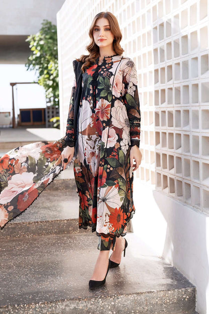 Unstitched 3 Piece Digital Printed Khaddar Suit With Digital Printed Khaddar Dupatta