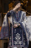 Unstitched 3 Piece Fully Embroidered Dhanak Suit with Printed Wool Shawl