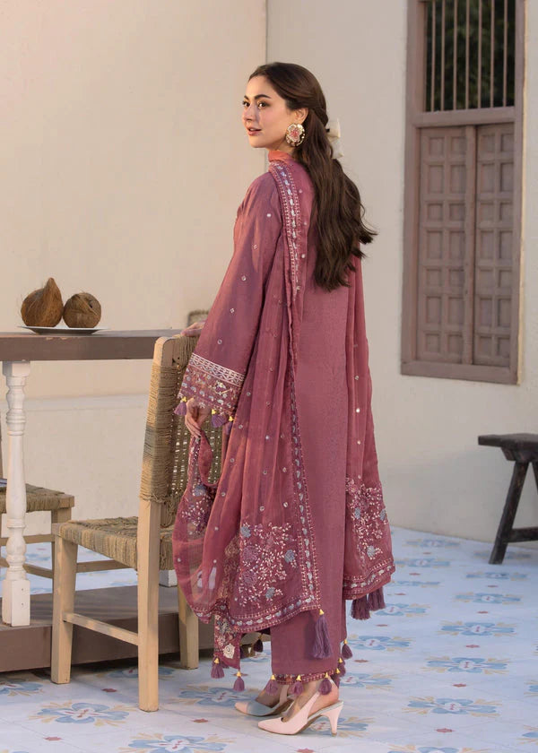 Unstitched 3 Pec Fully Embroidered Lawn Suit With Chiffon Dupatta With Short Border Pallu And Motif