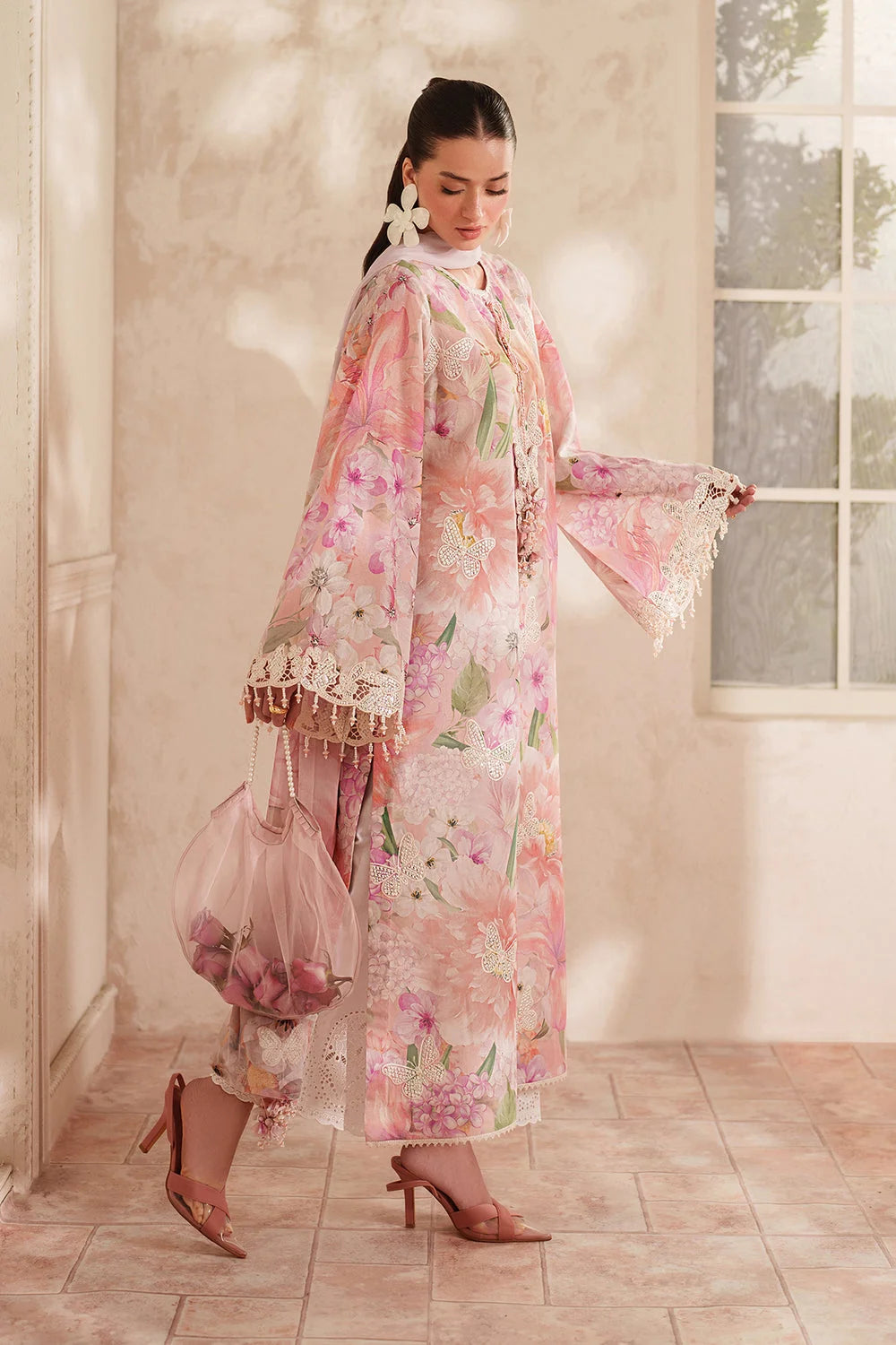 Unstitched 3 Piece Lawn Digital Printed Suit With Printed Lawn Dupatta