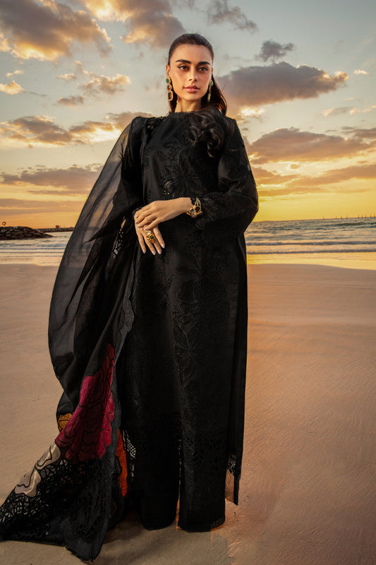 Unstitched 3 Piece Fully Embroidered Lawn Suit With Embroidered Organza Dupatta