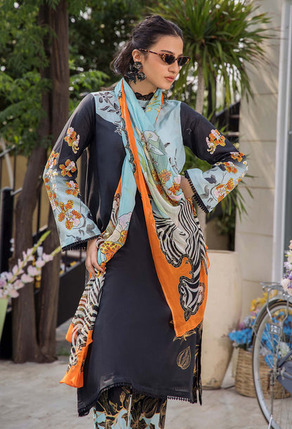 Unstitched 3 Piece Digital Printed Lawn Suit with Printed Polly Lawn Dupatta
