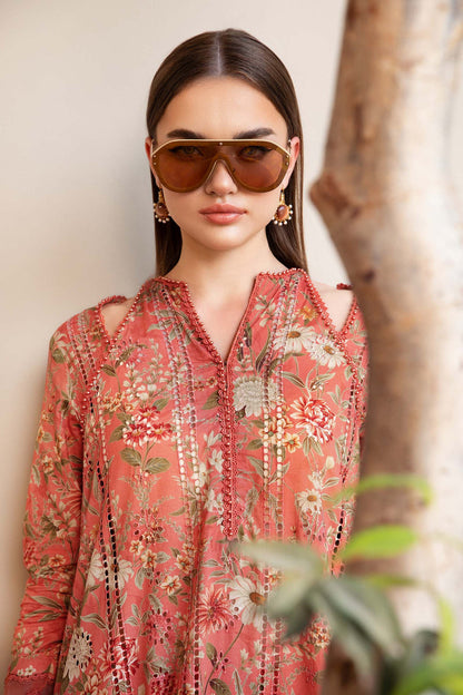 Unstitched 3 Piece Digital Printed Lawn Suit with Printed Lawn Dupatta
