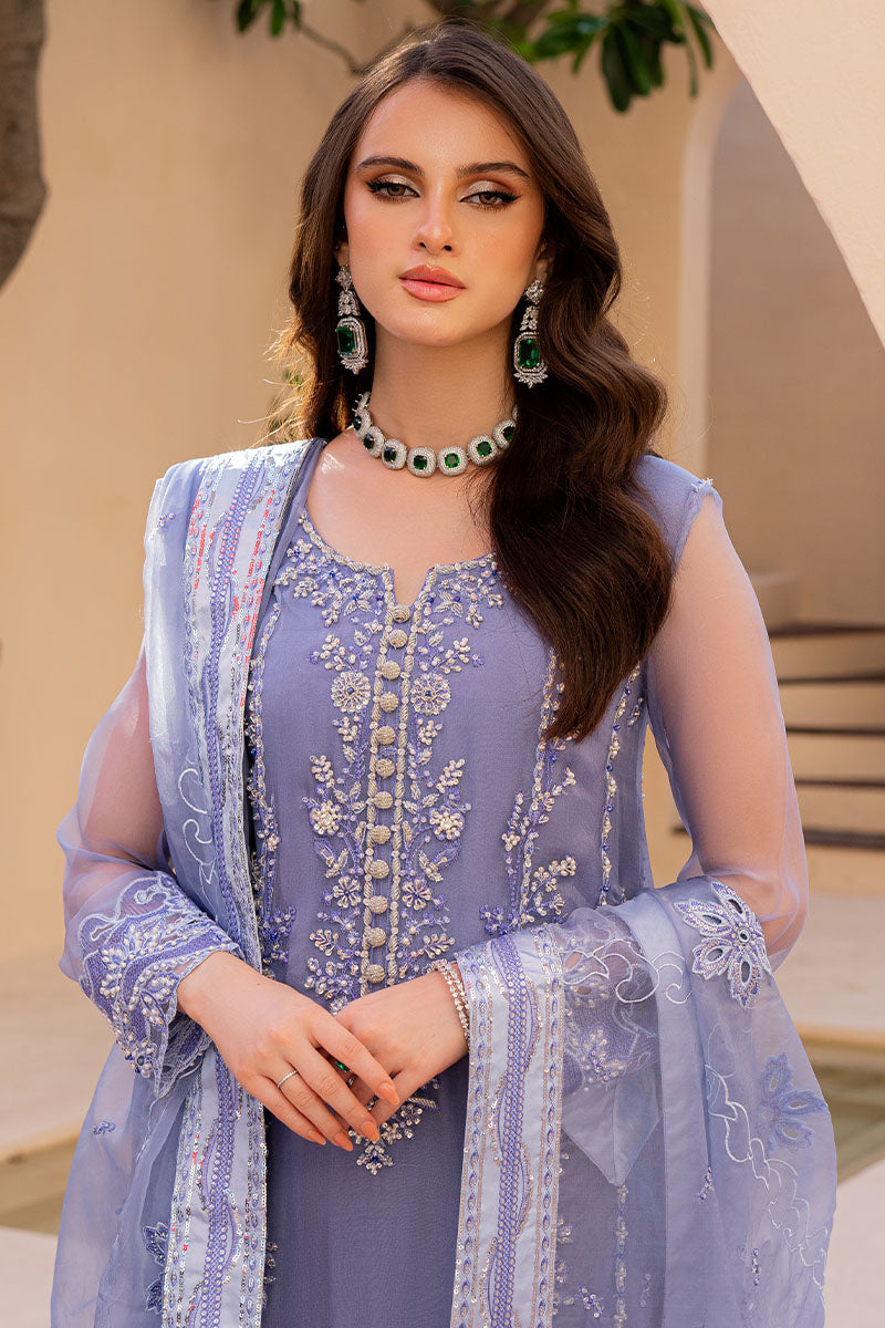Unstitched 3 Piece Fully Embroidered Organza Dress With Embroidered Dupatta