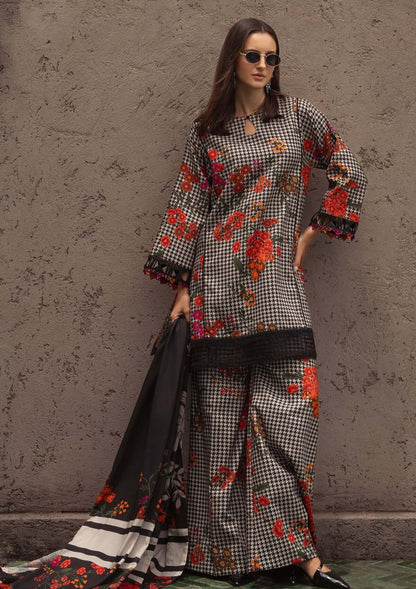 Unstitched 3 Piece Digital Printed Khaddar Suit With Printed Khaddar Dupatta