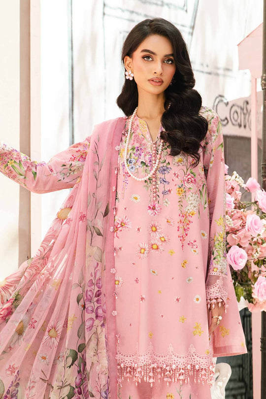 Unstitched 3 Piece Digital Printed Lawn Suit With Printed Shiffon Dupatta