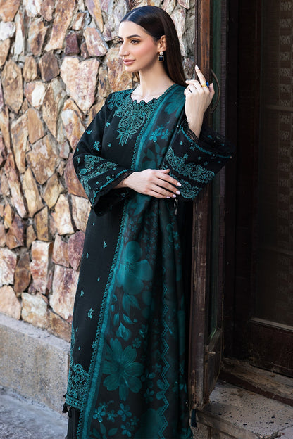 Unstitched 3 Piece Fully Embroidered Dhanak Suit with Printed Dhanak Shawl