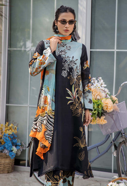 Unstitched 3 Piece Digital Printed Lawn Suit with Printed Polly Lawn Dupatta