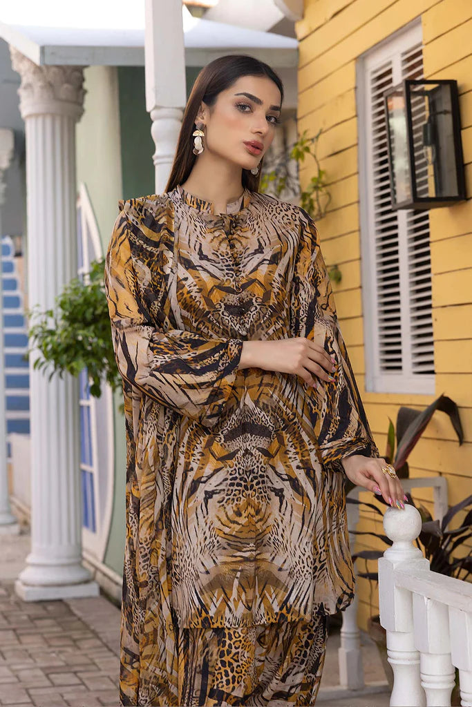 Unstitched 3 Piece Digital Printed Lawn Suit with Printed Lawn Dupatta