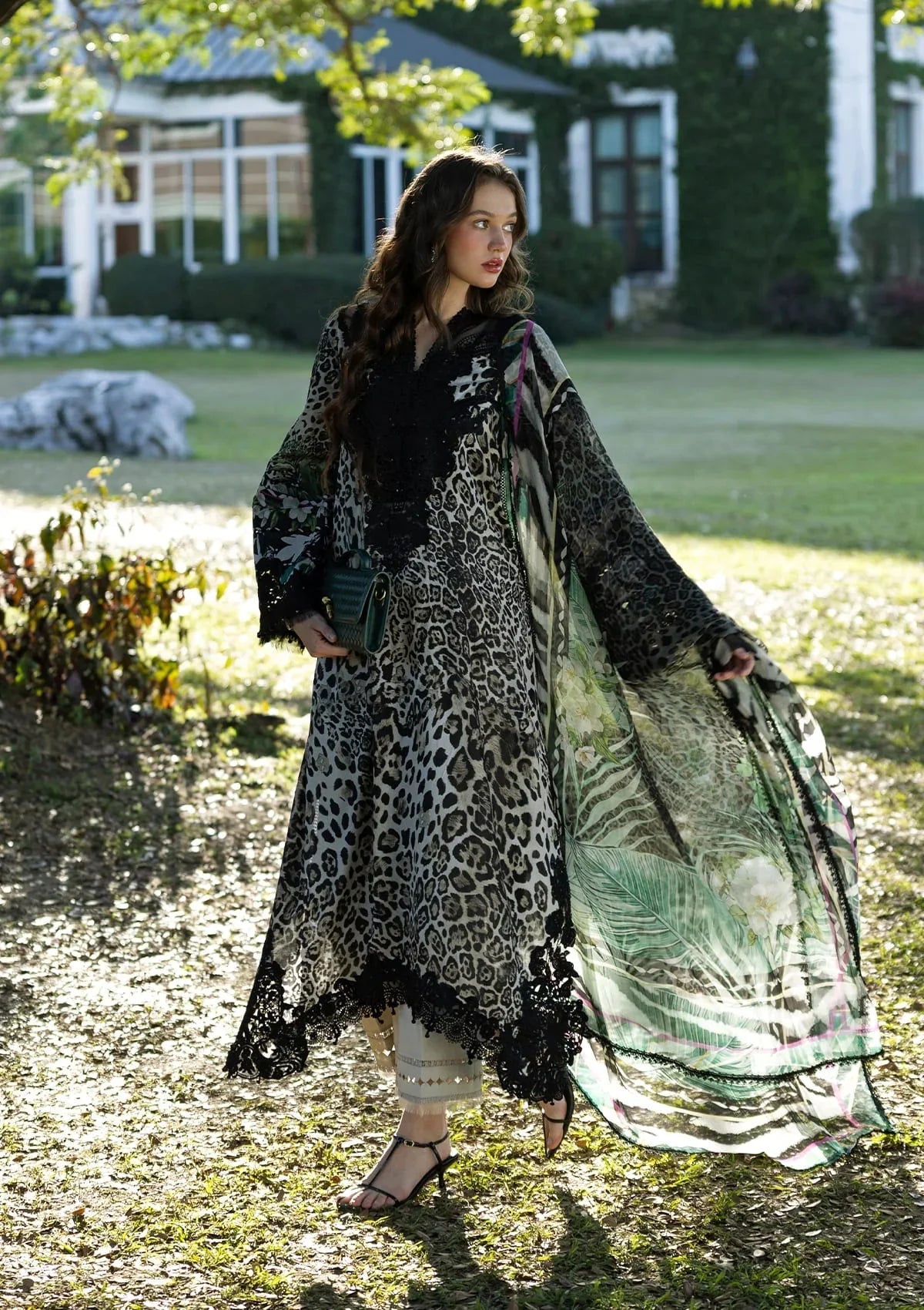 Unstitched 3 Piece Digital Printed Lawn Suit with Printed Lawn Dupatta