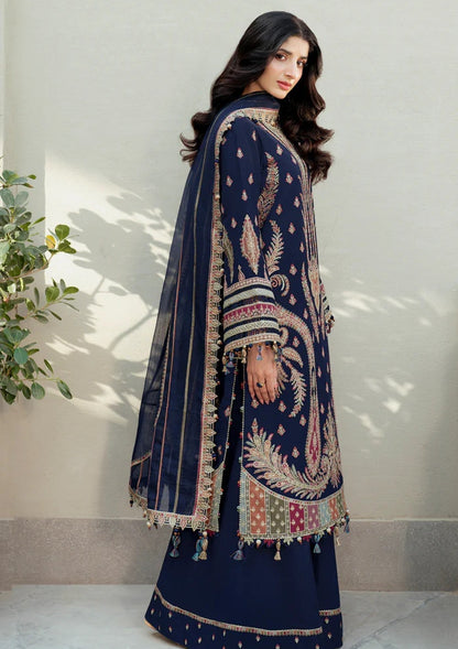 JZ 2990 - 3 Piece Unstitched Heavy Embroidered Dhanak Fabric With Dhanak Embroidered Shawl )