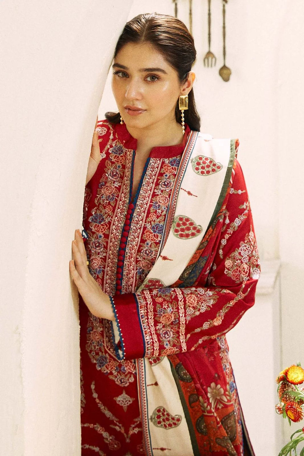 3 PC unstitched embroidered suit
